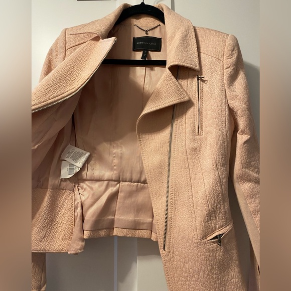 BCBGMaxAzria pink zippered, tailored blazer jacket - Picture 15 of 17